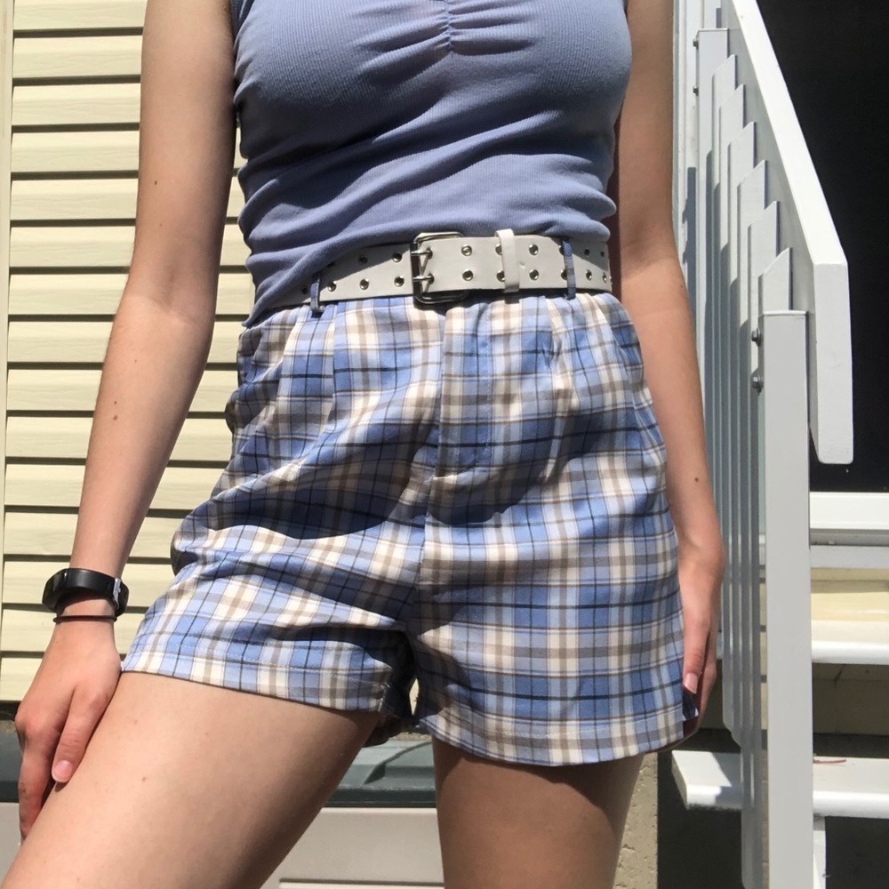 Cute light blue laid SHEIN shorts